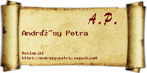 Andrásy Petra névjegykártya