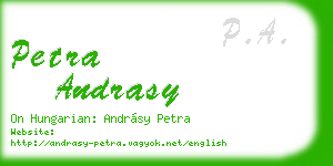 petra andrasy business card