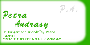 petra andrasy business card